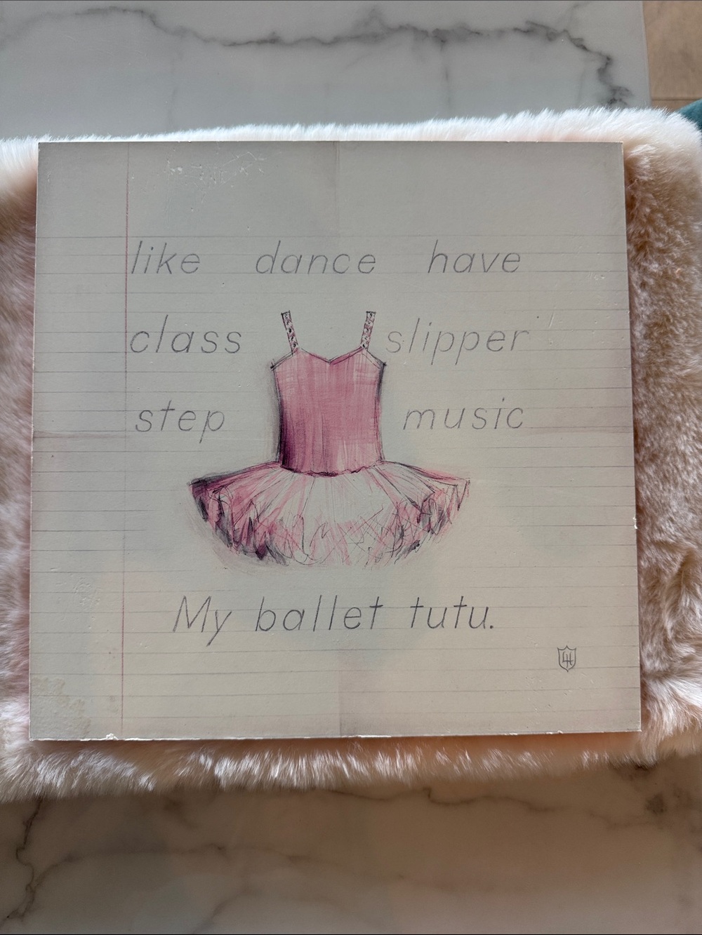 3 Art frames made in Canada. Piano, Tricycle and My Ballet Tutu Pink Wall Art.
